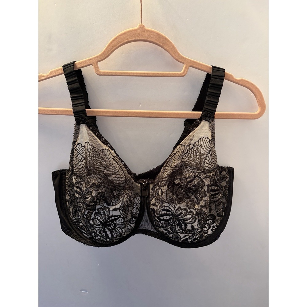 Empreinte Agathe Full Cup Bra 07204 Black Ivory Lace 36F French Luxury